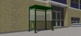 Smoking Shelter - RAL 6005 Moss Green