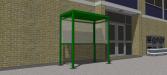 Smoking Shelter - RAL 6018 Yellow Green