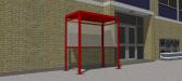 Smoking Shelter - RAL 3020 Traffic Red