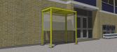 Smoking Shelter - RAL 1023 Traffic Yellow