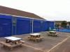 Blue enclosed canopy
