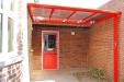 Red wall mounted canopy